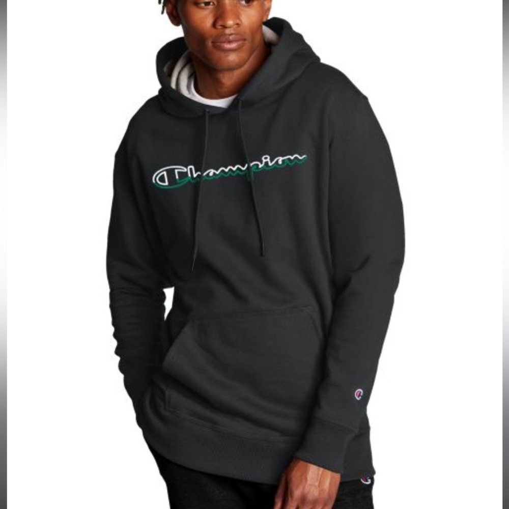 Men’s Champion Powerblend Pullover Hoodies Split Script Logo